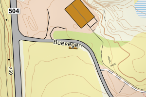 Kartbilde fra WMS-tjeneste av avviket