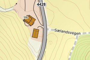 Kartbilde fra WMS-tjeneste av avviket