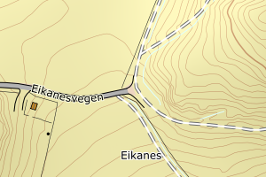 Kartbilde fra WMS-tjeneste av avviket