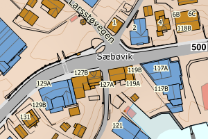 Kartbilde fra WMS-tjeneste av avviket