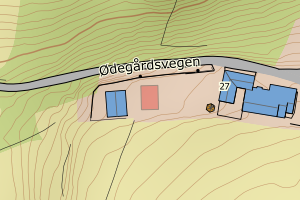 Kartbilde fra WMS-tjeneste av avviket