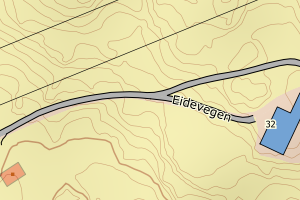 Kartbilde fra WMS-tjeneste av avviket