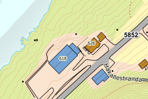 Kartbilde fra WMS-tjeneste av avviket