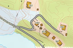 Kartbilde fra WMS-tjeneste av avviket