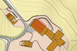 Kartbilde fra WMS-tjeneste av avviket
