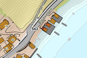 Kartbilde fra WMS-tjeneste av avviket