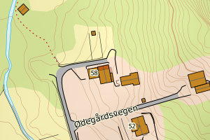 Kartbilde fra WMS-tjeneste av avviket