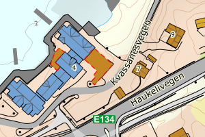 Kartbilde fra WMS-tjeneste av avviket