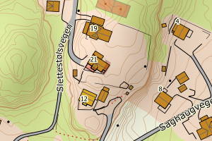 Kartbilde fra WMS-tjeneste av avviket