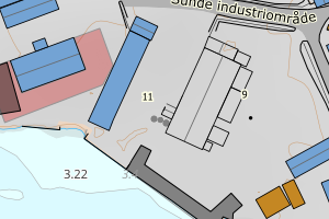 Kartbilde fra WMS-tjeneste av avviket