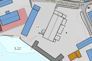 Kartbilde fra WMS-tjeneste av avviket
