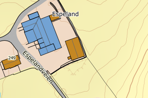 Kartbilde fra WMS-tjeneste av avviket