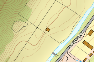 Kartbilde fra WMS-tjeneste av avviket