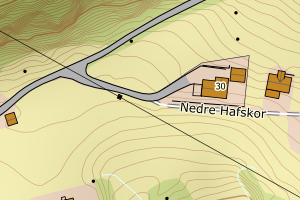 Kartbilde fra WMS-tjeneste av avviket