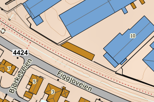 Kartbilde fra WMS-tjeneste av avviket