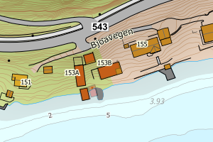 Kartbilde fra WMS-tjeneste av avviket