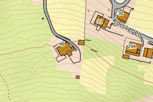 Kartbilde fra WMS-tjeneste av avviket