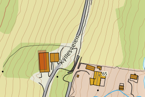 Kartbilde fra WMS-tjeneste av avviket