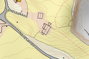 Kartbilde fra WMS-tjeneste av avviket