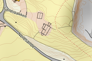 Kartbilde fra WMS-tjeneste av avviket