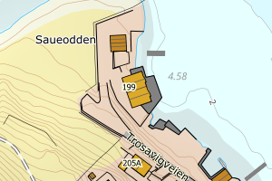 Kartbilde fra WMS-tjeneste av avviket