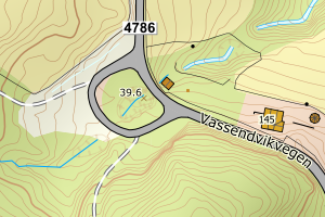 Kartbilde fra WMS-tjeneste av avviket
