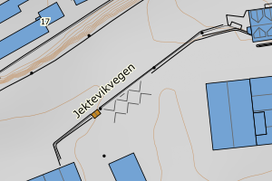 Kartbilde fra WMS-tjeneste av avviket