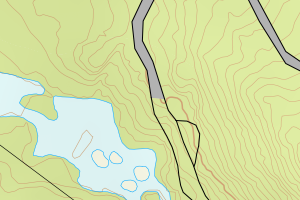 Kartbilde fra WMS-tjeneste av avviket
