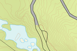 Kartbilde fra WMS-tjeneste av avviket