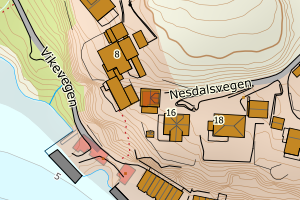 Kartbilde fra WMS-tjeneste av avviket