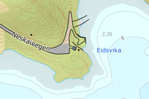 Kartbilde fra WMS-tjeneste av avviket