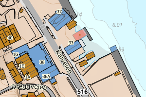 Kartbilde fra WMS-tjeneste av avviket