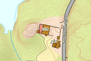 Kartbilde fra WMS-tjeneste av avviket