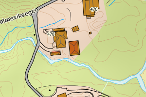 Kartbilde fra WMS-tjeneste av avviket