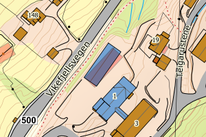 Kartbilde fra WMS-tjeneste av avviket