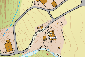 Kartbilde fra WMS-tjeneste av avviket