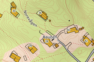 Kartbilde fra WMS-tjeneste av avviket