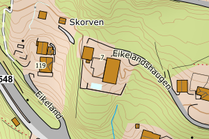 Kartbilde fra WMS-tjeneste av avviket
