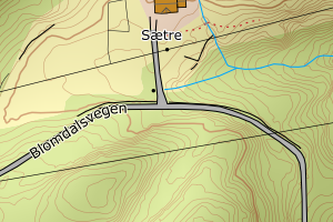 Kartbilde fra WMS-tjeneste av avviket