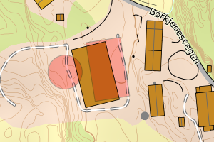 Kartbilde fra WMS-tjeneste av avviket