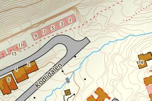 Kartbilde fra WMS-tjeneste av avviket