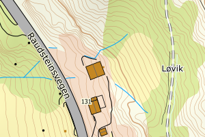 Kartbilde fra WMS-tjeneste av avviket