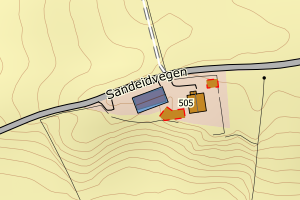 Kartbilde fra WMS-tjeneste av avviket