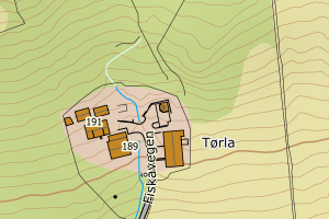 Kartbilde fra WMS-tjeneste av avviket