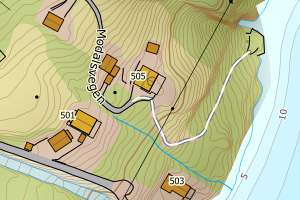 Kartbilde fra WMS-tjeneste av avviket