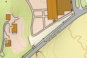 Kartbilde fra WMS-tjeneste av avviket