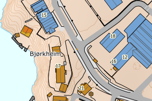 Kartbilde fra WMS-tjeneste av avviket
