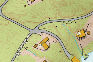 Kartbilde fra WMS-tjeneste av avviket