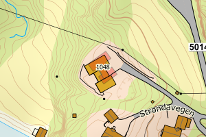 Kartbilde fra WMS-tjeneste av avviket