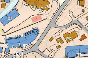 Kartbilde fra WMS-tjeneste av avviket